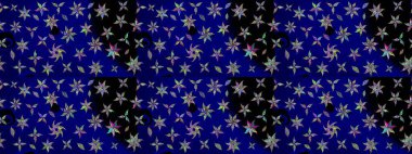 Zarif, parlak ve mavi çiçek desenli tasarım. Raster. Sabıka baskıları, bebek kıyafetleri, duvar kâğıtları, paket kutuları vb..