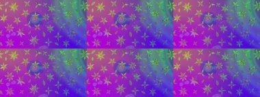 Mor renkli çiçekler. Raster illüstrasyonunda çiçek deseni çizimi.