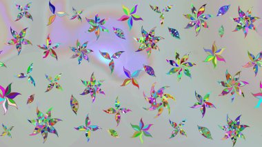 Raster resim. Çiçek desenli çiçek ve yaprakları ile. Sevimli küçük çiçek desenle.