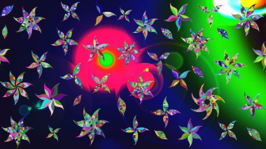 Raster deseni. Küçük çiçekteki sevimli çiçek deseni. Raster illüstrasyonu. Gri renkte yaz çiçekleri.