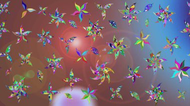 Küçük çiçekteki sevimli çiçek deseni. Kahverengi renkte yaz çiçekleri. Raster illüstrasyonu. Raster deseni.