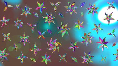 Güzel karalamalı çiçek desenli çizim. Küçük çiçekteki sevimli çiçek deseni. Raster illüstrasyonu. Güzel kumaş deseni.