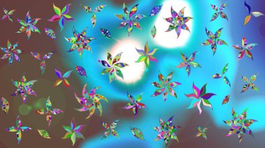 Mavi renkte güzel çiçekli eskiz deseni, suluboya çiçek deseni, duvar kağıdı, kart ya da kumaş için fayanslı. Raster..