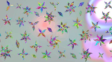 Raster illüstrasyonu. Taslak dekoratif arka plan, çiçek mandala. Gri renklerde. Çiçek..