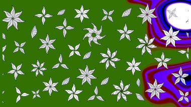 Tropik çiçekler. Gömlek, arka plan modelini çiz. Yeşil renkte çiçekler.