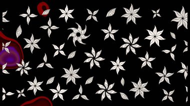 Raster düz çiçek çizim deseni. Siyah renkli çiçekler. Tasarım hediye paketi, tebrik kartları, posterler ve afiş tasarımı.