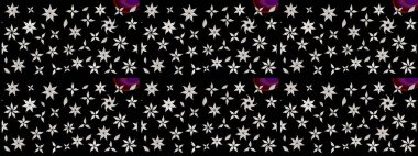 Raster illüstrasyonundaki çiçek desenli çizim. Suluboya tarzında siyah renkte çiçekler.