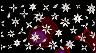 Suluboya, elle çizilmiş. Raster illüstrasyonu. Eskiz arkaplan modeli. Siyah yapraklı yabani çiçekler.