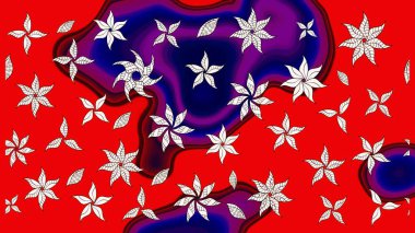 Çiçek çelengi. Desen, çizim, çiçek sınırı. Güzel, parlak, pürüzsüz kumaş, tuval. Eski moda arka plan. Raster illüstrasyonu. Kıvırcık, parlak örgü.