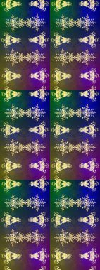 Arkaplanda soyut kar taneleri olan düz tasarım. Kar taneleri deseni. Raster illüstrasyonu. Kar taneleri arka planda. Kar tanesi süslemeli desen.