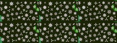 Raster illüstrasyonundaki çiçek desenli çizim. Suluboya tarzında gri renkte çiçekler.