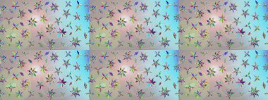 Tarafsız renklerde yaz çiçekleri. Raster illüstrasyonu. Raster çiçek desenli ve çiçekli..