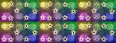 Düz renkli arka plan üzerinde izole kar taneleri tasarımı. Kar tanesi süs desen. Kar taneleri arka plan. Snowflakes desen. Raster illüstrasyon.