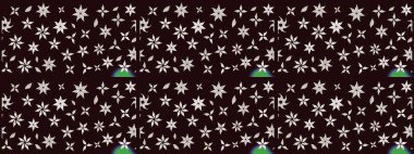 Raster illüstrasyonundaki çiçek desenli çizim. Renkli Bahar Teması eskiz kalıbı. Kahverengi renkli çiçekler. Düz Çiçek Elementleri Tasarımı.