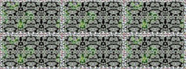 Düz Çiçek Elementleri Tasarımı. Renkli Yaz Temalı Kusursuz Arkaplan. Sevimli çiçek raster deseni. Gri renkli çiçekler.