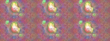 Şirin çiçekli eskiz deseni ve nötr, pembe ve kahverengi renklerde yapraklar, suluboya çiçek deseni, duvar kağıdı, kart veya kumaş için fayanslı. Raster illüstrasyonu.