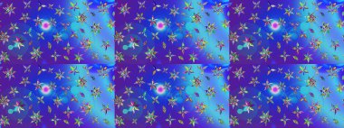 Raster Şirin kumaş deseni. Renkli Bahar Teması eskiz kalıbı. Eskiz klasiği. Düz Çiçek Elementleri Tasarımı.