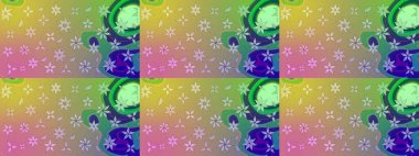 Çiçek deseni. Flower eskiz arka planı. Raster illüstrasyonu. Şatafatlı bahar bahçesi dokusu.