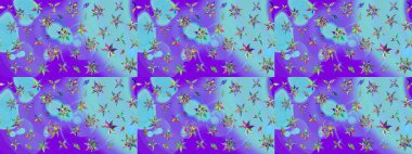 El çizimi. Mavi renkli çiçekler. Suluboya çizimi. Çiçekli çizim deseni.