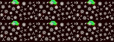 Siyah renkli çiçekler. Çiçek desenli eskiz. Tişört baskısı için çiçek boyama rasteriName.