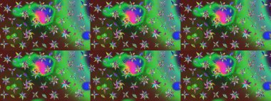 Çiçek arkaplan. Doğum günü kartı ya da düğün davetiyesi. Yeşil renklerde. Suluboya çiçek buketi. Çiçekli tebrik kartı. Raster illüstrasyonu.