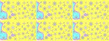 Küçük çiçekteki sevimli çiçek deseni. Sarı renkte çiçekler.