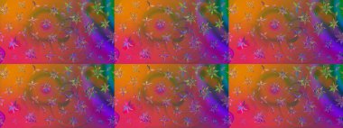 Raster illüstrasyonundaki çiçek desenli çizim. Suluboya tarzında kahverengi renkte çiçekler.