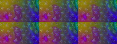 Raster deseni. Bahar çiçekleriyle desen dalla, kahverengi renklerle çiçek siluetiyle.