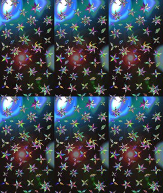 Raster illüstrasyonu. Küçük çiçekteki sevimli çiçek deseni. Gri renkli çiçekler.