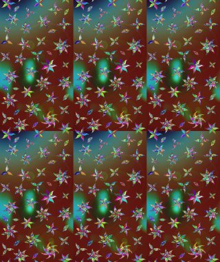 Düz Çiçek Elementleri Tasarımı. Renkli Yaz Temalı eskiz kalıbı. Modaya uygun kumaş deseni. Sevimli çiçek raster deseni.