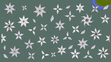 Çiçekli zambakların eskiz geçmişi. Çiçek tasarımı için inanılmaz bir kolaj cenneti tarzı. Çiçek açan parlak kolaj çiçeği nötr.