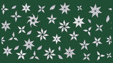 Hediye ambalaj kağıdı, tebrik kartları, posterler ve pankart tasarımı. Yeşil renkli çiçekler. Raster düz çiçek çizim deseni.