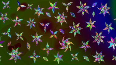 Kahverengi renkli çiçekler. Raster düz çiçek çizim deseni. Tasarım hediye paketi, tebrik kartları, posterler ve afiş tasarımı.