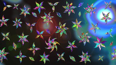 Küçük çiçekte güzel bir çiçek deseni var. Raster deseni. Çiçekli çiçek deseni, suluboya..