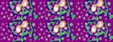 Eskiz geçmişi. Raster. Tomurcukları çiçek olan sevimli bir çiçek deseni. Kumaş, tekstil, duvar kağıdı baskısı için. Raster illüstrasyonu. Antika retro tarzı.