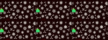 Raster illüstrasyonu. Güzel kumaş deseni. Siyah renklerde. Raster illüstrasyonunda çiçek deseni çizimi.