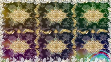 Noel altın kar tanesi kusursuz desen. Sembol bayramı, yeni yıl kutlamaları, altın desenler. Gri renkli altın kar taneleri. Kış kar dokusu duvar kağıdı.