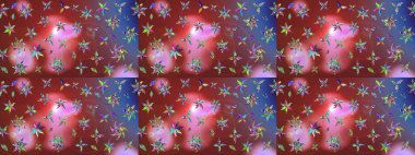 Küçük bir çiçekte eskiz deseni. Hoş bir çiçek geçmişi var. Raster illüstrasyonu. Güzel kumaş deseni.