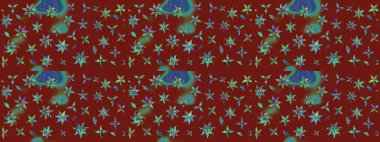 Soyut çiçek çizim kalıbı arka planı. Kırmızı renklerde. Raster illüstrasyonu. Raster deseni. Küçük çiçekte sevimli çiçek deseni var..