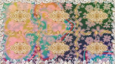 Kusursuz klasik raster altın desenli. Altın elementlerle nötr renklerde altın desen. Klasik klasik klasik arka plan. Geleneksel oryantasyon süsü.