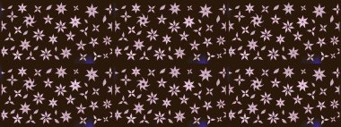 Küçük çiçekteki sevimli çiçek deseni. Kahverengi renkte yaz çiçekleri. Raster illüstrasyonu. Raster deseni.