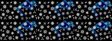 Çiçekli, yapraklı, çiçek desenli eskiz. El çizimi. Raster illüstrasyonu.