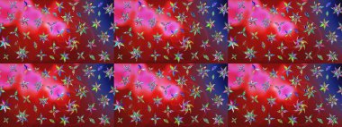 Kibarca, kırmızı renkte yaz çiçekleri. Raster illüstrasyonu. Raster çiçek desenli ve çiçekli..