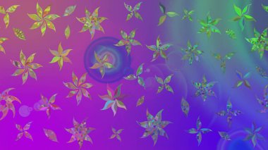 Çizim çiçek deseni duvar kâğıdı olarak kullanılabilir. Mor renkli çiçekler. Raster illüstrasyonu.