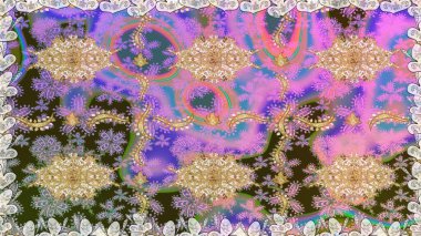 Tarafsız renklerde, altın elementlerle kusursuz desen. Kusursuz altın desen. Raster doğulu süsü.