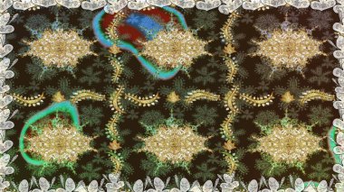 Geleneksel oryantasyon süsü. Kusursuz klasik raster kahverengi ve altın desenli. Klasik vintage arkaplan.