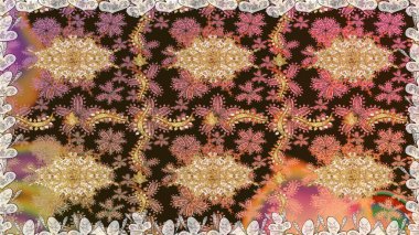 Kış kar dokusu duvar kağıdı. Kahverengi renkte altın kar taneleri. Sembol bayramı, yeni yıl kutlamaları, altın desenler. Noel altın kar taneleri kusursuz desen.