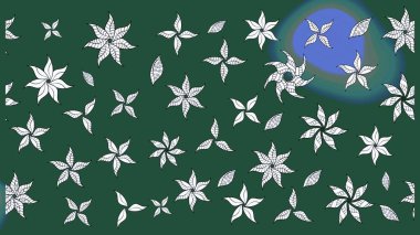 Küçük çiçekteki sevimli çiçek deseni. Yeşil renkte çiçekler.