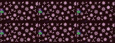 Şirin, zarif çiçekler Raster illüstrasyonu. Yapraklı çizim şekli. Poster ya da kapak için arka plan. Davetiye ve kartpostal tasarımı için dekoratif çiçek unsurları. Tekstil için figür.