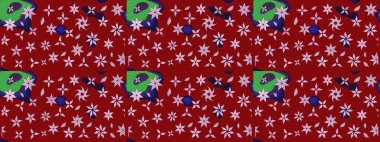 Kibarca, kırmızı renkte bahar çiçekleri. Raster illüstrasyonu. Çiçekli yumuşak bir eskiz şekli. Raster çiçekleri klasik tarzda resmedilir..